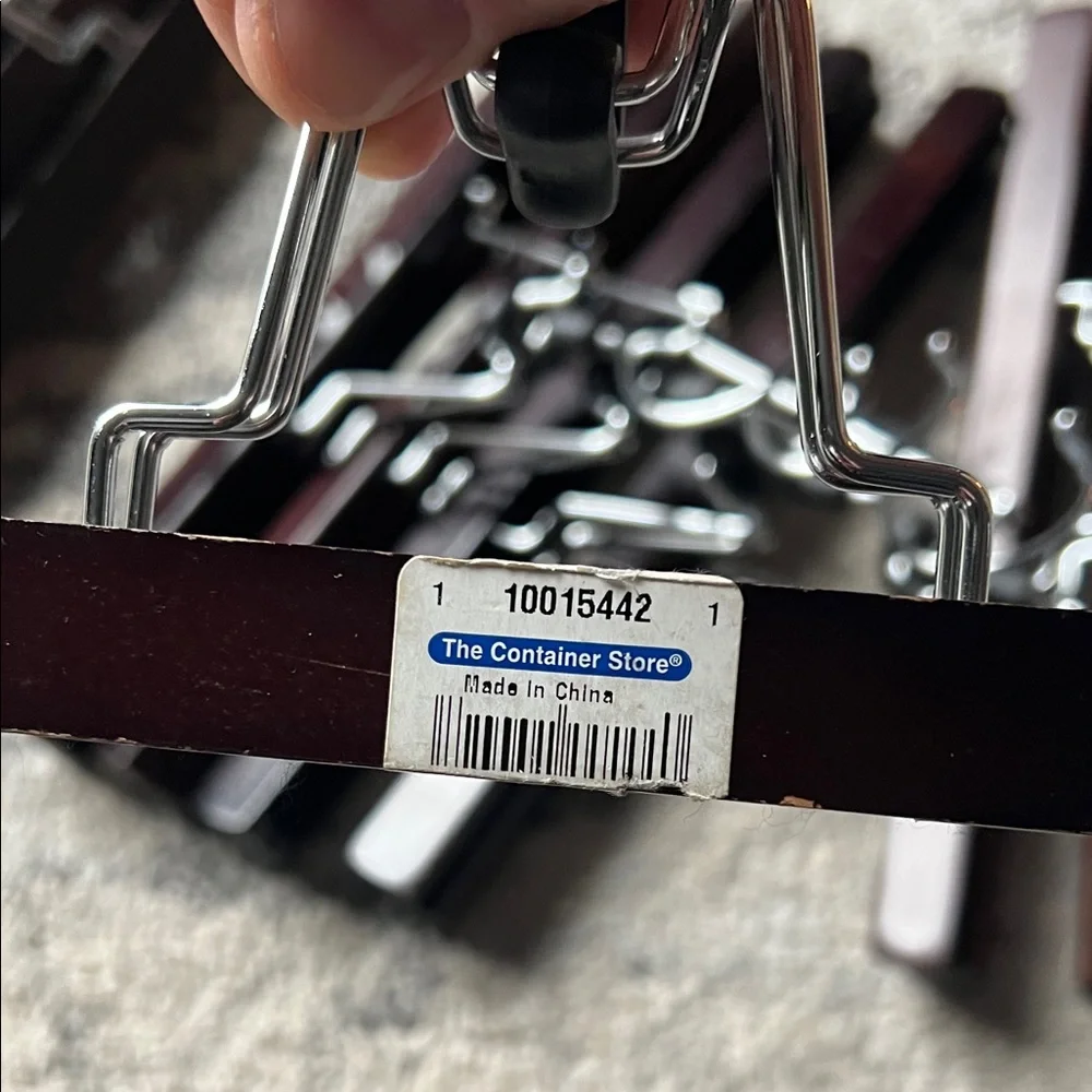 The Container Store Black and Brown Wooden Hangers